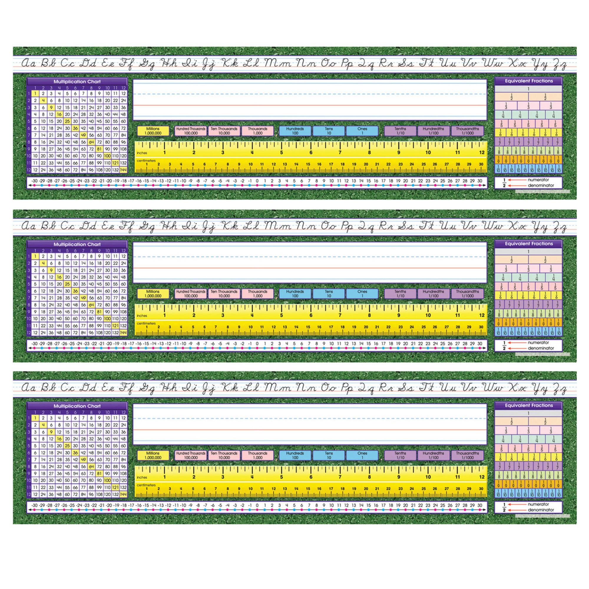 Modern Cursive Intermediate Desk Plate, 3 Packs of 36